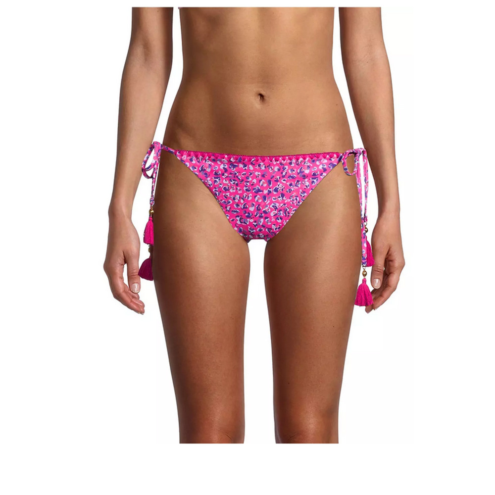 Ramy Brook Coastal Leopard Bikini Bottom Cerise Pin Size M